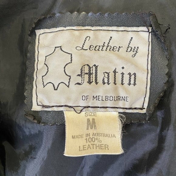 Vintage Oversized Leather Bomber Jacket Black - Picture 10 of 12